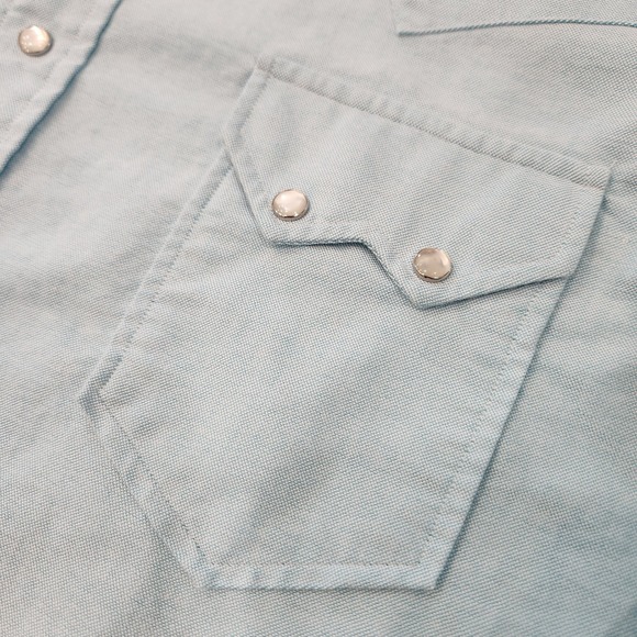 Polo Ralph Lauren Men XL Long Sleeve Pearl Snap Western Cowboy Blue Denim Shirt - Picture 7 of 12